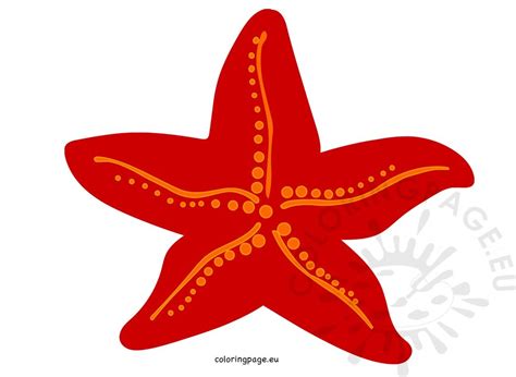 Red Starfish Clipart Illustration | Coloring Page