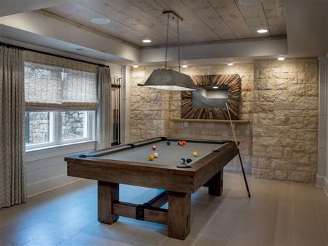 Wonderful Game Room Ideas: Wonderful Game Room Ideas With Pool Table And Stone Wall Design | For ...