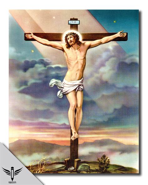 Póster de Cristo Crucificado – Palabras de Fe Inc