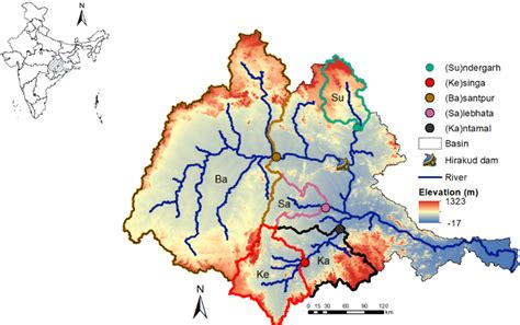 The Mahanadi river basin boundary and the analysed flow gauges and... | Download Scientific Diagram