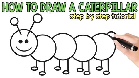 How to Draw a Caterpillar - Step by Step Guide for Kids and Beginners - YouTube