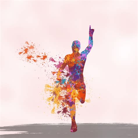 Colorful Running People Silhouettes Background Material, Colorful, Silhouette, Creative ...