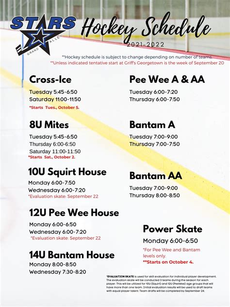 21-22 Hockey Schedule - Grand Valley Amateur Hockey Association