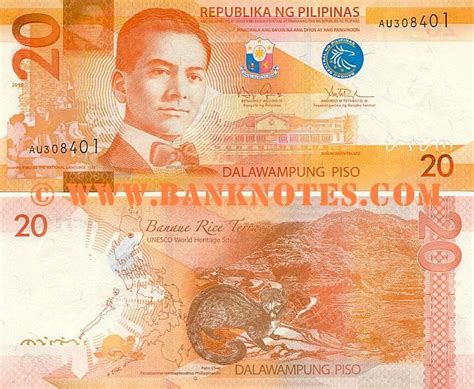 Philippines 20 Piso 2010 | 20 pesos bill philippines, Philippines, Quezon