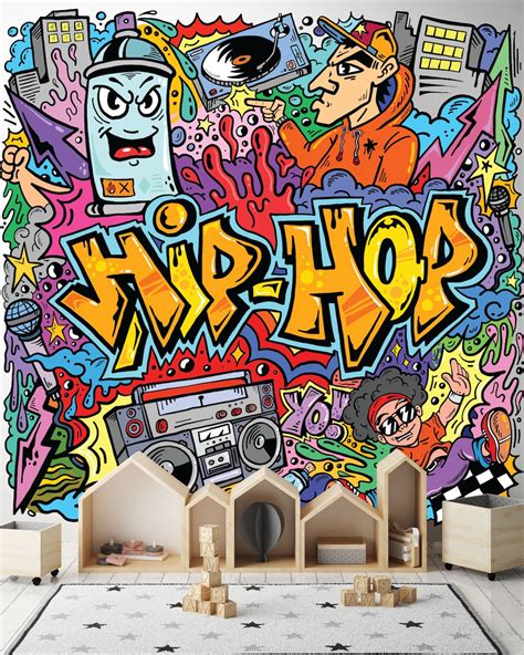 Hip-hop Street, Graffiti Wallpaper, Kid Wallpaper, Peel and Stick ...