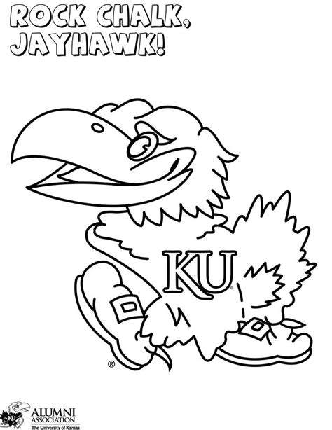 Download or print this amazing coloring page: Rock Chalk Jayhawk - KU coloring page | Rock chalk ...