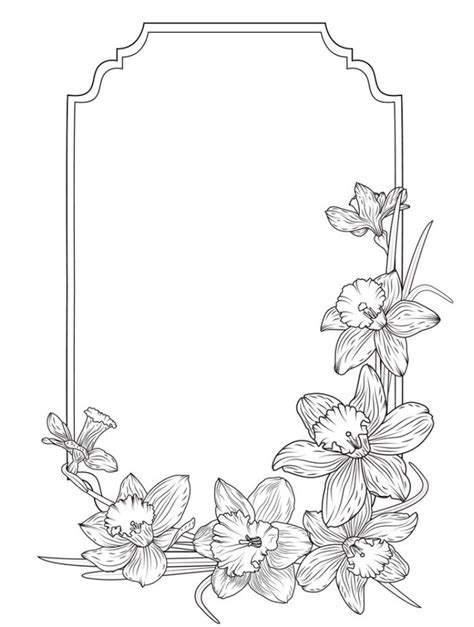 Flower template border | Floral drawing, Flower template, Decorative borders