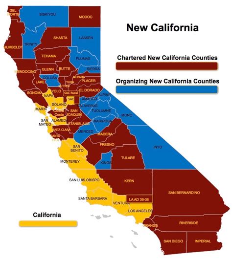 New Map for New California as 3 More Counties Join New California State ...