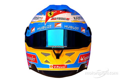 The helmet of Fernando Alonso, Ferrari at 2014 driver helmets