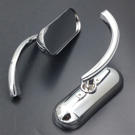 New Chrome Custom Mini Oval Mirrors For Harley Davidson Sportster Dyna ...