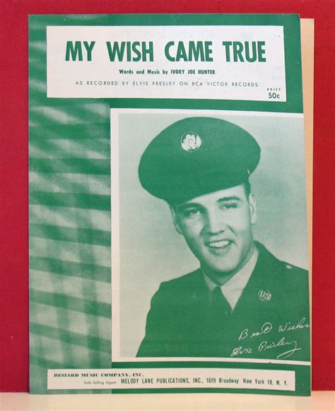 Elvis Presley Sheet Music - My Wish Came True - 1957 | Elvis presley ...