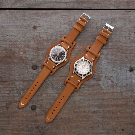 Vintage Watch Strap | Full Grain Italian Leather with Bund Pad ...