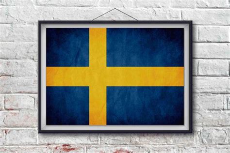 Sweden Flag Print, Sweden Poster, Sweden Flag Art, Sweden Art Print ...