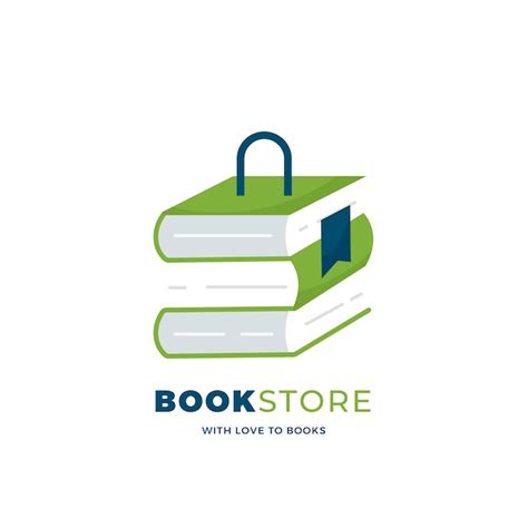 Free Vector | Hand drawn flat design bookstore logo