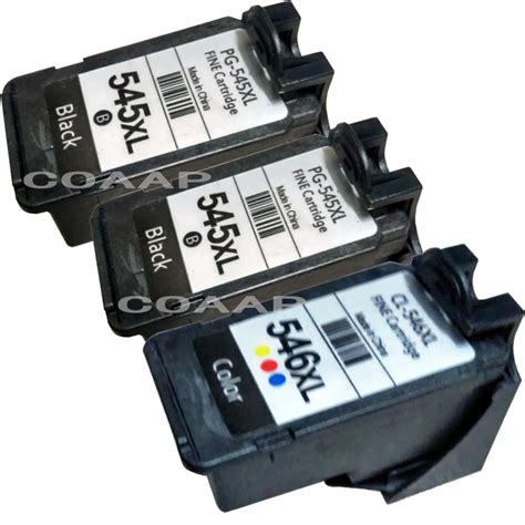 3pk Compatible Canon 545 546 XL Refillable ink cartridge for Pixma MG2400 MG2450 MG2500 MG2550 ...