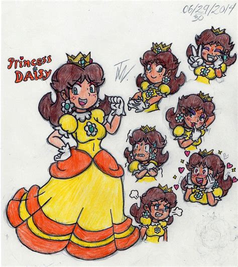 Princess Daisy Sketches Colored by Yoshi9288 on DeviantArt