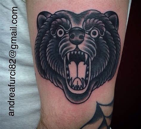 Traditional bear head | Trendy tattoos, Traditional tattoo, Traditional bear tattoo