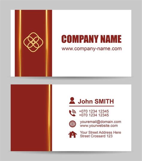 Premium Vector | Vector abstract red and white business card template