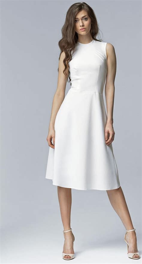 White Midi Flare Dress