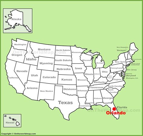 Orlando location on the U.S. Map