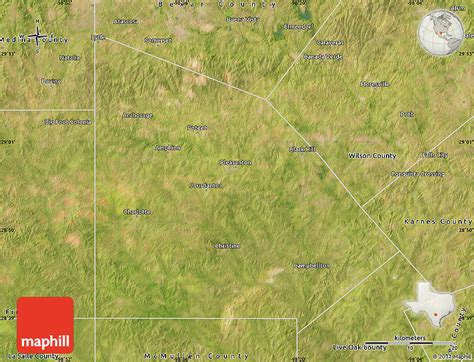 Satellite Map of Atascosa County