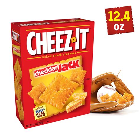 Cheez-It Baked Snack Cheese Crackers, Cheddar Jack, 12.4oz - Walmart.com - Walmart.com