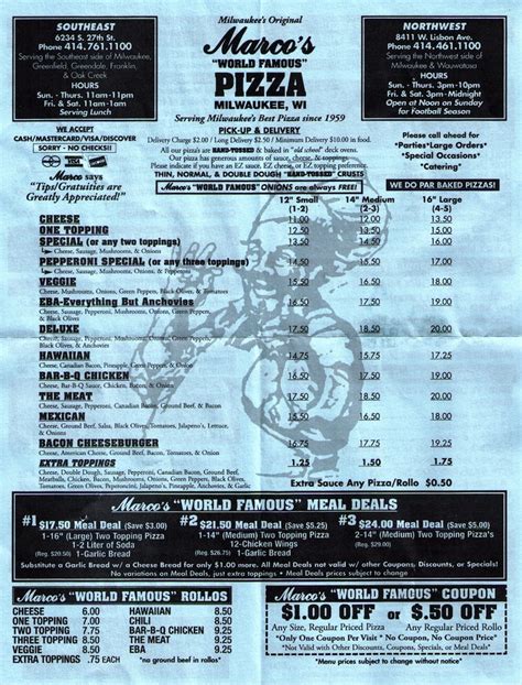 Marco's Pizza Menu