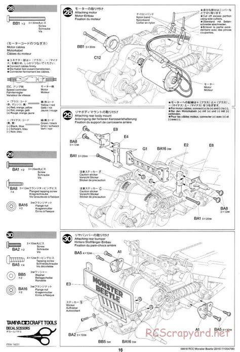 Tamiya - 58618 - Manual • Monster Beetle 2015 - ORV • RCScrapyard ...