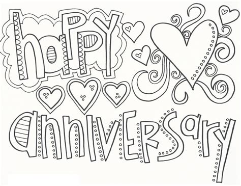 Happy Anniversary Coloring Page | Educative Printable | Birthday coloring pages, Happy birthday ...