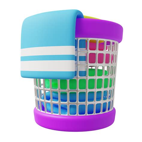 basket full of laundry 3d illustration 14219619 PNG