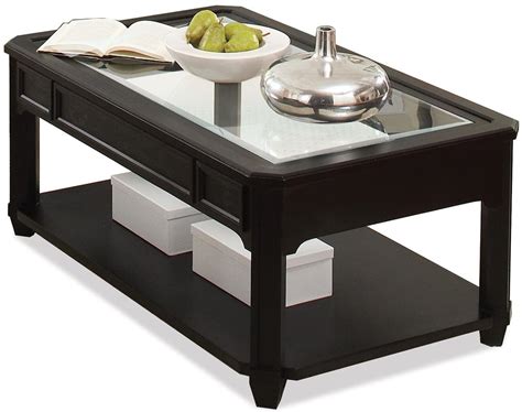 Riverside Furniture Farrington Rectangle Cocktail Table with Glass Top ...