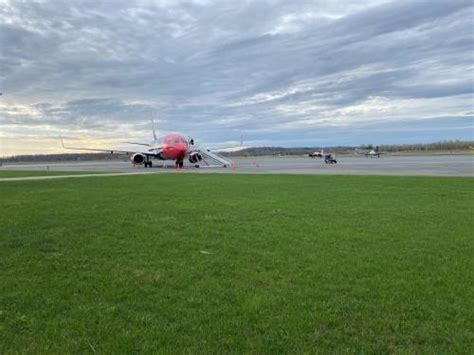 Largest passenger jet ever at Peterborough Airport departs for flight to New York City | Watch ...