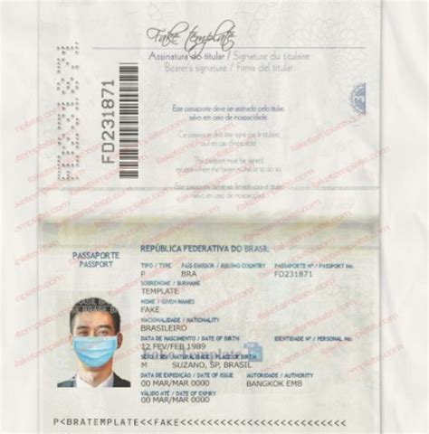 Brazil Passport Psd - Brazilian Passport Template