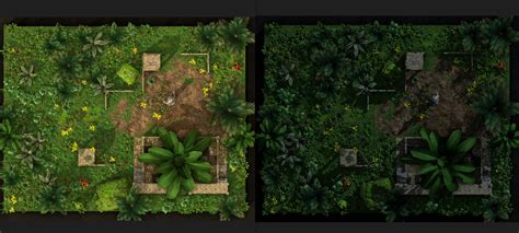 Jungle Foliage Dungeon Alchemist maps - Battle Maps: Jungle Maps 01 for DnD PF2E & other TTRPGs ...