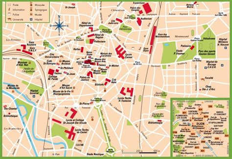 Dijon tourist map - Ontheworldmap.com