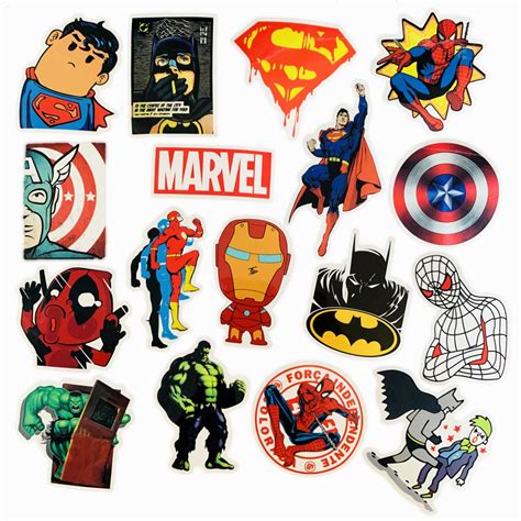 Superhero Stickers: Great Deal 50 Pcs DC And Marvel Stickers