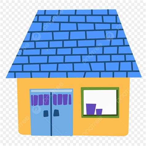 House Roof Clipart Transparent Background, Cartoon Blue Roof House ...