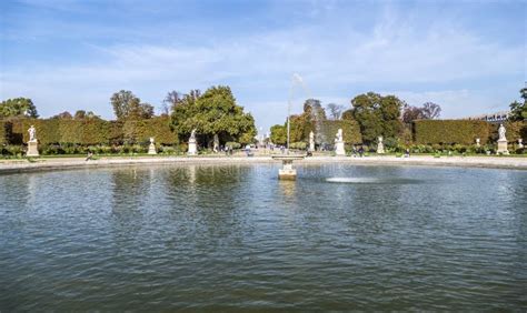 The Tuileries Gardens with Its Beautiful Fountains Editorial Photo ...