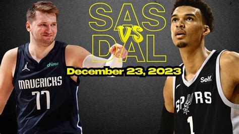 San Antonio Spurs vs Dallas Mavericks Best Game Highlights - December 23, 2023 | NBA Season ...