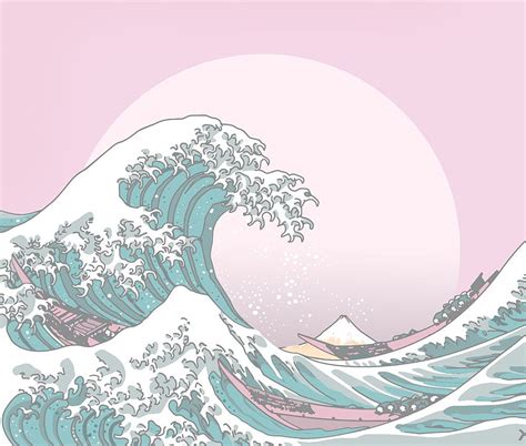 Rough Sea Aesthetic Wave Ideas. Waves , Japanese Art, Art, Pastel Wave ...