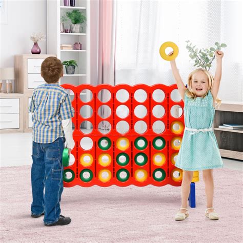 Jumbo 4-to-Score Giant Game Set with Storage Carrying Bag - Costway