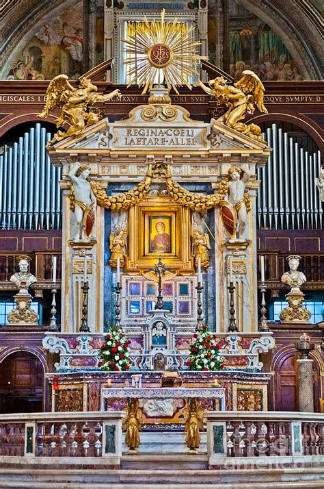 Altar of the St. Mary of the Altar of Heaven Basilica Photograph by Luis Alvarenga | Fine Art ...