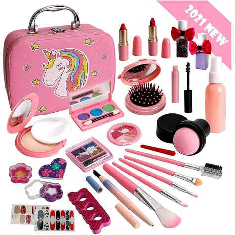 Flybay Kids Makeup Kit for Girls, Washable Makeup Set for Girl, Real Play Makeup Toys, Pretend ...