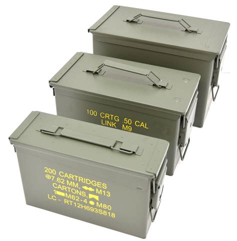 NATO 50Cal Ammo Box Army Storage Ammunition Surplus Issue Tin Tool ...