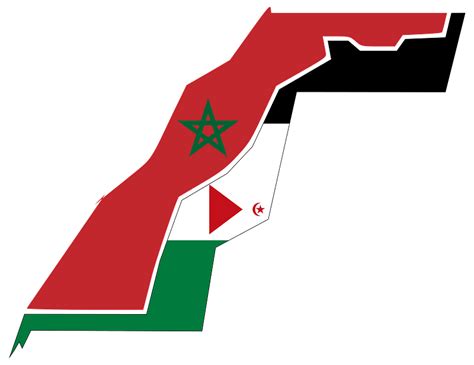 Western Sahara Flag Map with Stroke clipart. Free download transparent .PNG | Creazilla