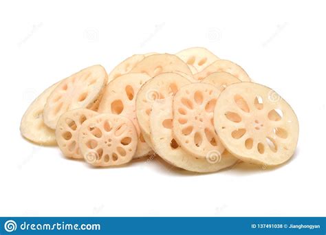 Fresh Lotus Root with Slices Stock Photo - Image of fiber, white: 137491038