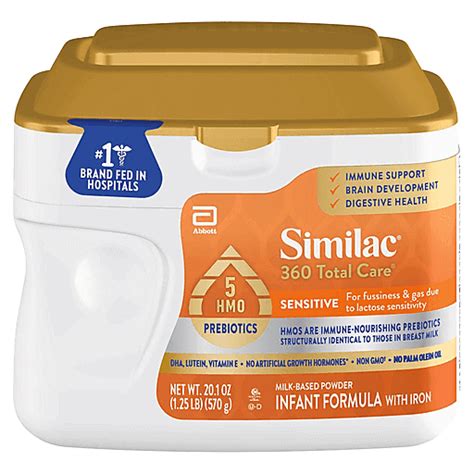 Similac Infant Formula with Iron, Milk-Based Powder, Sensitive 20.1 oz ...