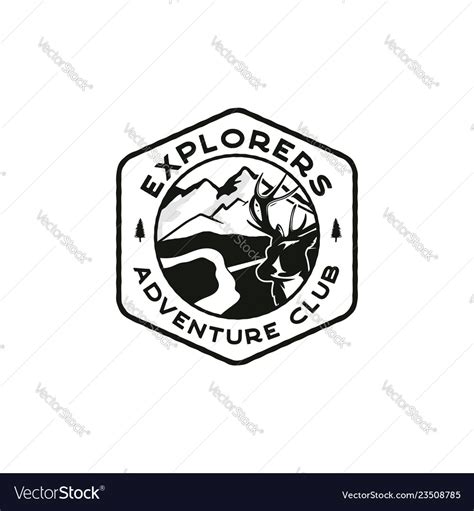 Explorers logo emblem vintage hand drawn Vector Image