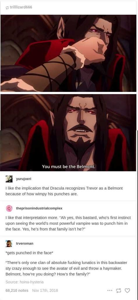 Only a Belmont would punch Dracula on sight - Imgur | Tumblr funny, Anime funny, Memes