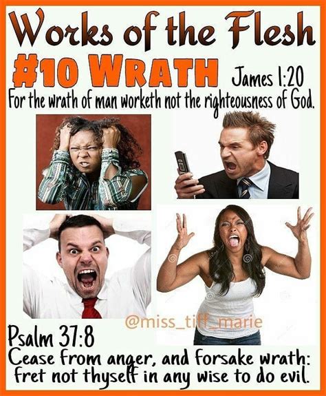 10 of 17 WORKS OF THE FLESH (Galatians 5:19-21) 10. Wrath Defined a | Bible truth, Bible ...